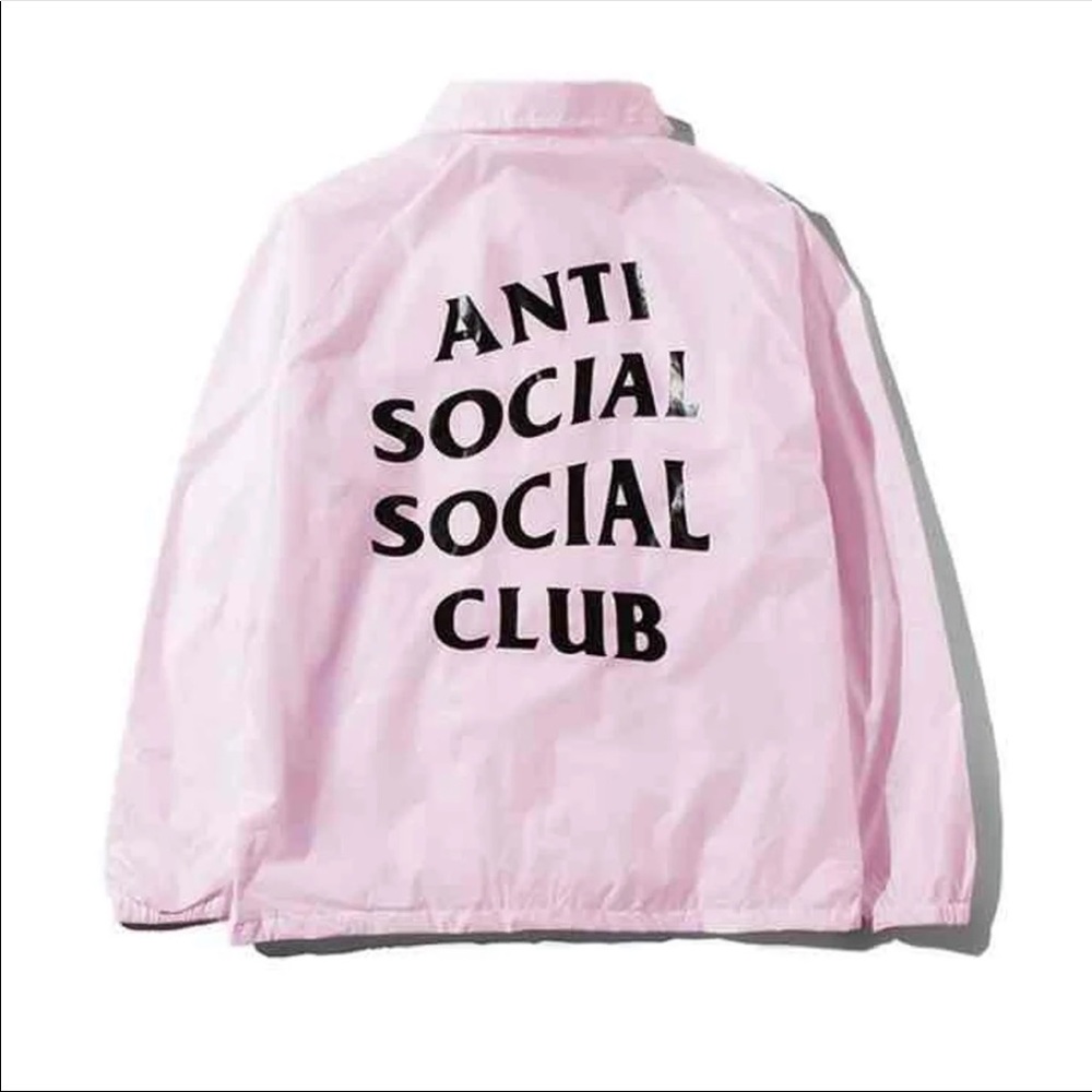 anti social social club pink windbreaker
